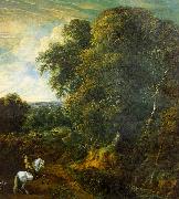Corneille Huysmans Landscape with a Horseman in a Clearing painting